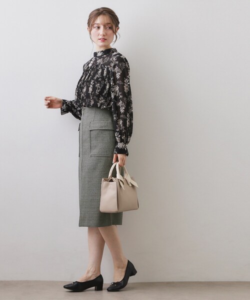 index（インデックス）の「フロントジップタイトスカート【洗濯機OK/イージーアイロン】（スカート・レディース・チャコール/ベージュ系その他2/アイボリー系3・36/38/40/42）」の11枚目の写真