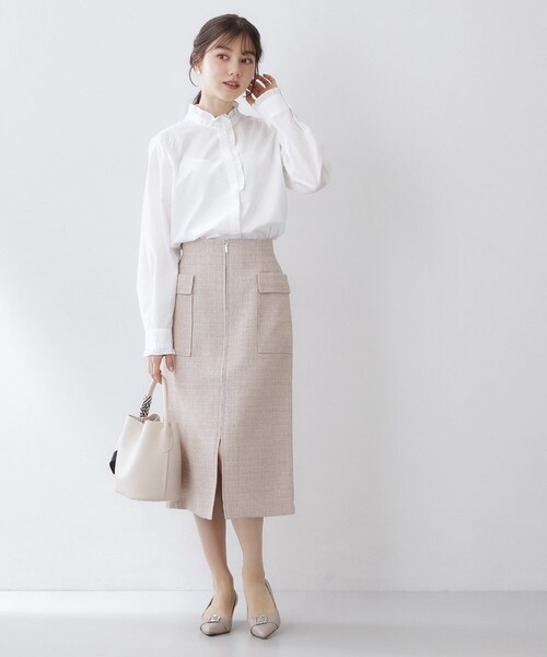 index（インデックス）の「フロントジップタイトスカート【洗濯機OK/イージーアイロン】（スカート・レディース・チャコール/ベージュ系その他2/アイボリー系3・36/38/40/42）」の14枚目の写真