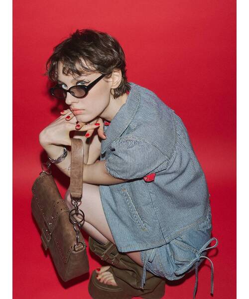 jouetie（ジュエティ）の「パフスリーブデニムジャケット【セットアップ対応】（その他トップス・レディース・インディゴブルー/ブラック・MEDIUM）」の20枚目の写真