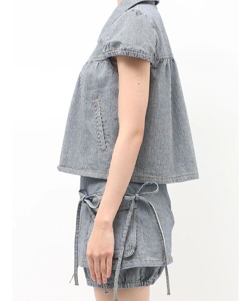 jouetie（ジュエティ）の「パフスリーブデニムジャケット【セットアップ対応】（その他トップス・レディース・インディゴブルー/ブラック・MEDIUM）」の22枚目の写真