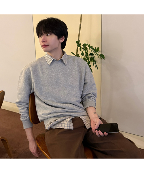MINDBRIDGE（マインドブリッジ）の「スウェットオーバーサイズデイリースウェット - 3カラー（スウェット・メンズ・ライトグレー/ブラック/グレー・100/110/95/105）」の3枚目の写真