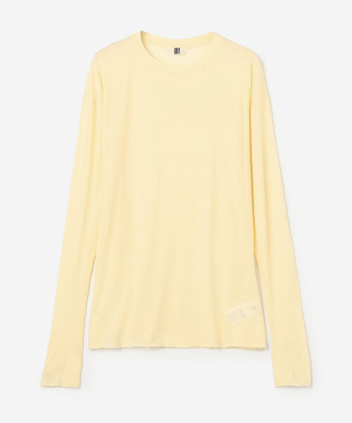 UNFIL（アンフィル）の「UNFIL | コットン シアージャージー長袖Tシャツ WOMEN（Tシャツ/カットソー・レディース・アイボリー/ダークブラウン・0）」の2枚目の写真