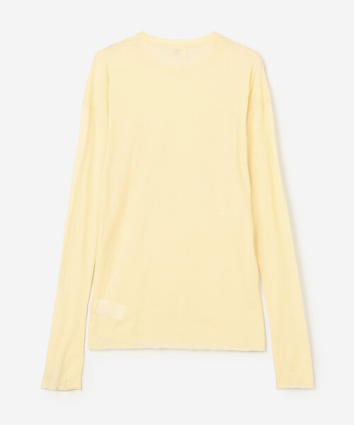 UNFIL（アンフィル）の「UNFIL | コットン シアージャージー長袖Tシャツ WOMEN（Tシャツ/カットソー・レディース・アイボリー/ダークブラウン・0）」の4枚目の写真