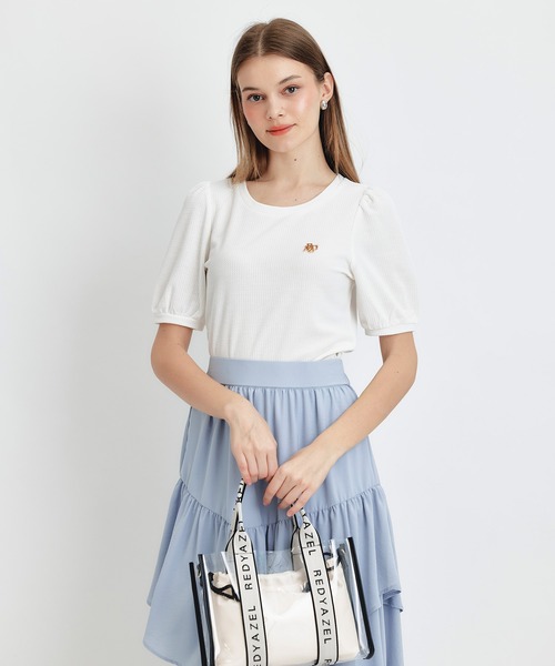 REDYAZEL（レディアゼル）の「チェックジャガードカットロゴプルオーバー（Tシャツ/カットソー・レディース・ネイビー/ブラック系その他/グリーン/ホワイト・FREE）」の22枚目の写真