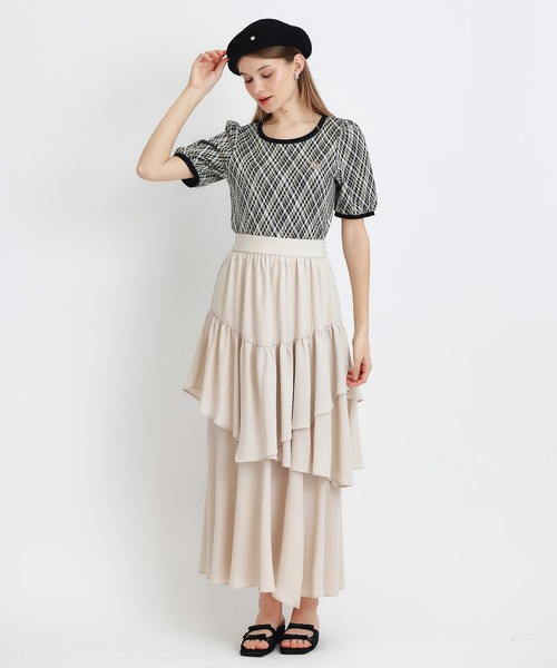 REDYAZEL（レディアゼル）の「チェックジャガードカットロゴプルオーバー（Tシャツ/カットソー・レディース・ネイビー/ブラック系その他/グリーン/ホワイト・FREE）」の13枚目の写真