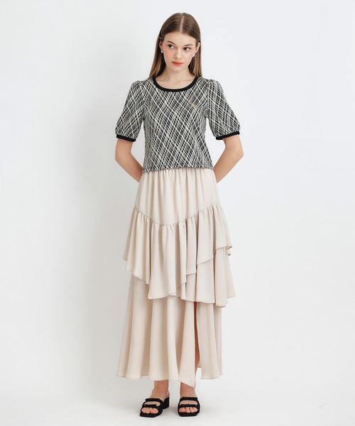 REDYAZEL（レディアゼル）の「チェックジャガードカットロゴプルオーバー（Tシャツ/カットソー・レディース・ネイビー/ブラック系その他/グリーン/ホワイト・FREE）」の15枚目の写真