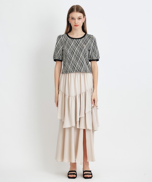 REDYAZEL（レディアゼル）の「チェックジャガードカットロゴプルオーバー（Tシャツ/カットソー・レディース・ネイビー/ブラック系その他/グリーン/ホワイト・FREE）」の18枚目の写真