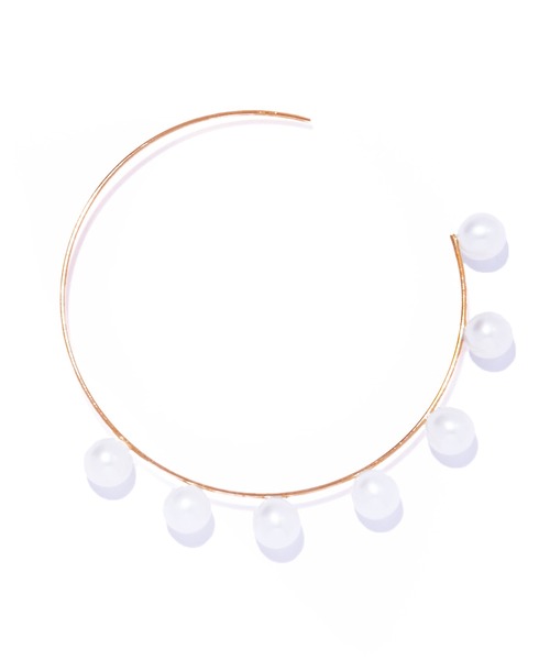 les bonbon(ルボンボン)の「【les bon bon】flotter pearl hoop pierce M/フロテ パール フープ ピアス M 片耳 BOB914(ピアス(片耳用)・レディース・ホワイト・FREE)」の2枚目の写真