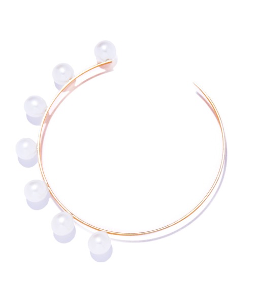 les bonbon(ルボンボン)の「【les bon bon】flotter pearl hoop pierce M/フロテ パール フープ ピアス M 片耳 BOB914(ピアス(片耳用)・レディース・ホワイト・FREE)」の3枚目の写真
