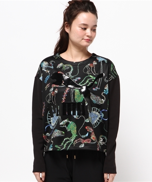 PUMA（プーマ）の「SWASH CREW SWEAT (WOMEN)（スウェット・レディース・ブラック系その他/ブラック・SMALL/MEDIUM/X-SMALL）」の3枚目の写真