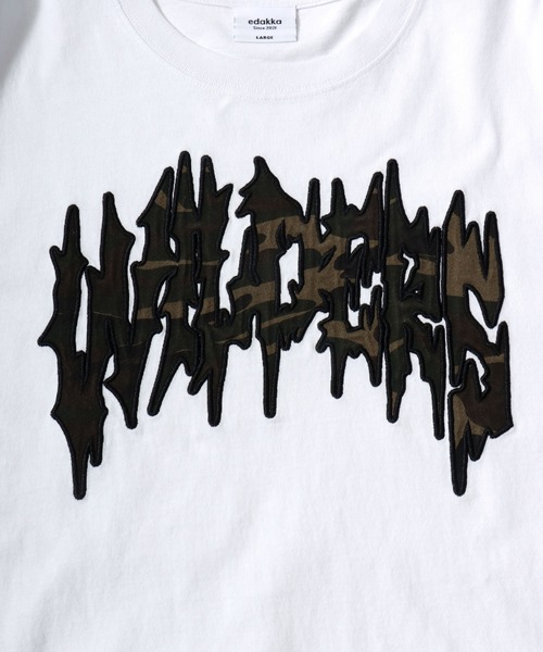 Salong hameu（サロン ハミュー）の「袖プリント グランジロゴ ロングスリーブTシャツ/ロンT/トライバル刺繍/韓国ストリート/ユニセックス（Tシャツ/カットソー・メンズ・ホワイト/ブラック系その他2/カモフラージュ/ホワイト系その他/ブラック/ブラック系その他・M/L）」の15枚目の写真