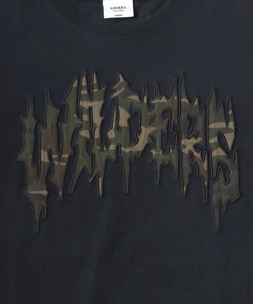 Salong hameu（サロン ハミュー）の「袖プリント グランジロゴ ロングスリーブTシャツ/ロンT/トライバル刺繍/韓国ストリート/ユニセックス（Tシャツ/カットソー・メンズ・ホワイト/ブラック系その他2/カモフラージュ/ホワイト系その他/ブラック/ブラック系その他・M/L）」の12枚目の写真