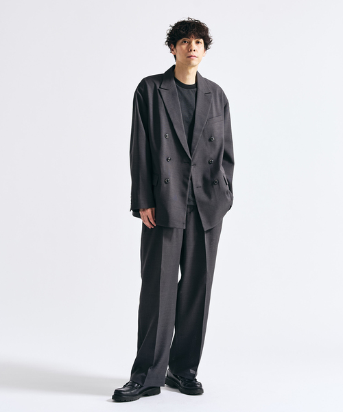 417 EDIFICE（フォーワンセブンエディフィス）の「【EVALET / エバレット】メッシュ Wワイドセットアップ ”WEB限定”（セットアップ・メンズ・グレー/チャコールグレー/ベージュ・LARGE/MEDIUM/SMALL/X-SMALL）」の2枚目の写真