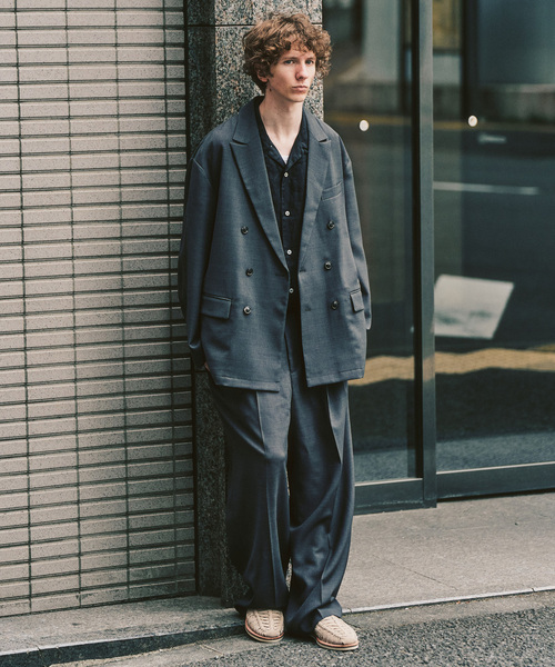 417 EDIFICE（フォーワンセブンエディフィス）の「【EVALET / エバレット】メッシュ Wワイドセットアップ（セットアップ・メンズ・グレー/チャコールグレー/ベージュ・LARGE/MEDIUM/SMALL/X-SMALL）」の7枚目の写真