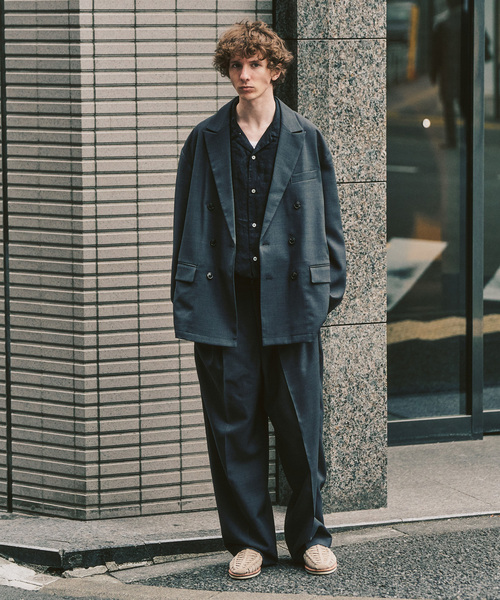 417 EDIFICE(フォーワンセブンエディフィス)の「【EVALET / エバレット】メッシュ Wワイドセットアップ(セットアップ・メンズ・グレー/チャコールグレー/ベージュ・LARGE/MEDIUM/SMALL/X-SMALL)」の1枚目の写真