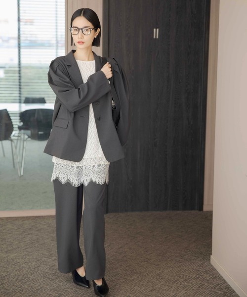 LEPSIM（レプシィム）の「《オフィスライン》レース2WAYプルオーバー　647856（Tシャツ/カットソー・レディース・ブラック/オフホワイト・FREE）」の11枚目の写真