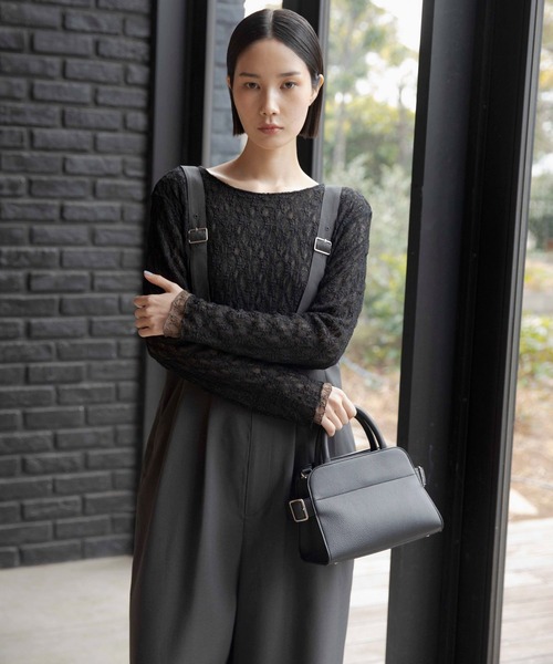 LEPSIM（レプシィム）の「《オフィスライン》レース2WAYプルオーバー　647856（Tシャツ/カットソー・レディース・ブラック/オフホワイト・FREE）」の12枚目の写真