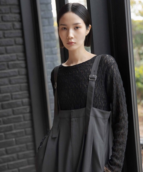 LEPSIM（レプシィム）の「《オフィスライン》レース2WAYプルオーバー　647856（Tシャツ/カットソー・レディース・ブラック/オフホワイト・FREE）」の13枚目の写真