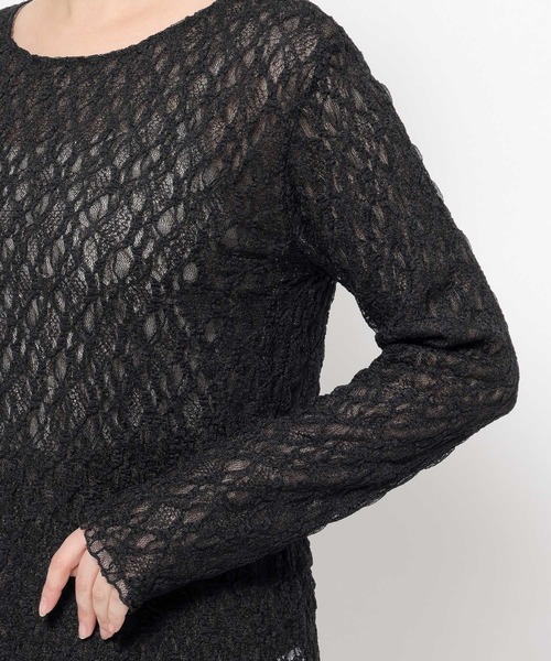 LEPSIM（レプシィム）の「《オフィスライン》レース2WAYプルオーバー　647856（Tシャツ/カットソー・レディース・ブラック/オフホワイト・FREE）」の20枚目の写真