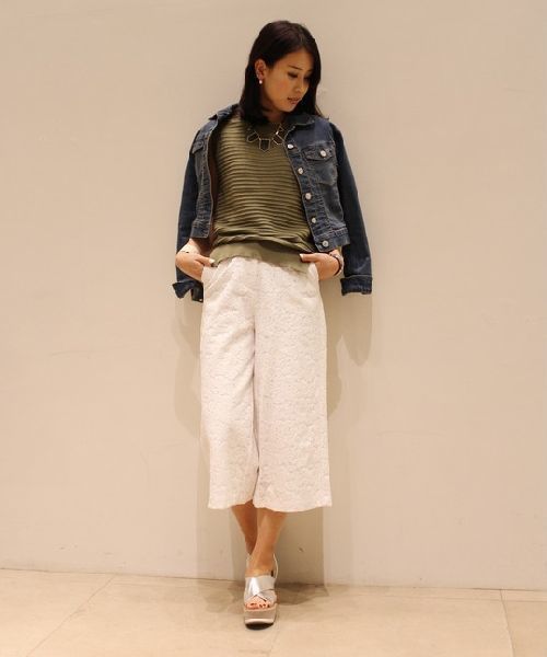 CORTES WORKS（コルテスワークス）の「CORTESWORKS ダブルレースワイドパンツ（その他パンツ・レディース・ホワイト/ベージュ・36/38）」の12枚目の写真