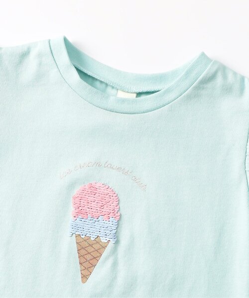 apres les cours(アプレレクール)の「モチーフスカラップTシャツ(Tシャツ/カットソー・キッズ・ミント/ブラック/アイボリー/ローズ・80/90/100/110/120/130/140)」の22枚目の写真