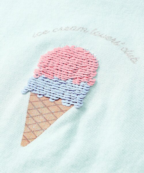 apres les cours(アプレレクール)の「モチーフスカラップTシャツ(Tシャツ/カットソー・キッズ・ミント/ブラック/アイボリー/ローズ・80/90/100/110/120/130/140)」の19枚目の写真