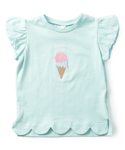 apres les cours(アプレレクール)の「モチーフスカラップTシャツ(Tシャツ/カットソー・キッズ・ミント/ブラック/アイボリー/ローズ・80/90/100/110/120/130/140)」の11枚目の写真