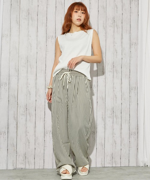 GORGE(ゴージ)の「《ストライプ》ワイドパンツ/カジュアル×リラックス/春夏/全4色(その他パンツ・レディース・ブラック系/ブラウン/ブルー/ブラック・F)」の12枚目の写真