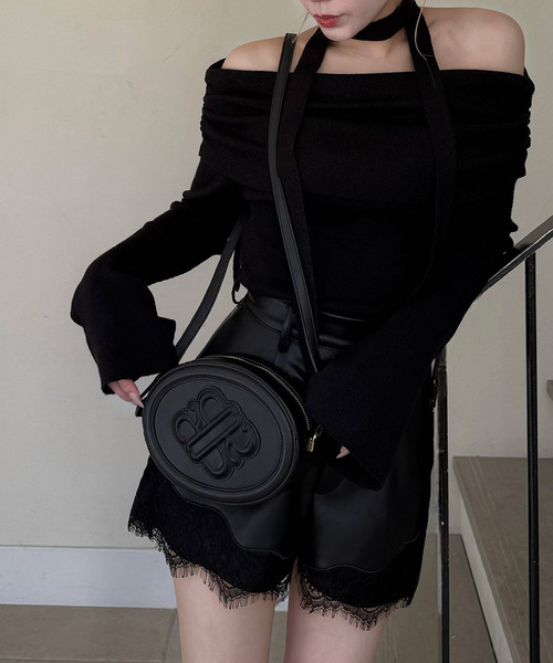 ROYAL PARTY（ロイヤルパーティー）の「エンボスロゴポシェット（ショルダーバッグ・レディース・キャメル/ブラック・FREE）」の9枚目の写真