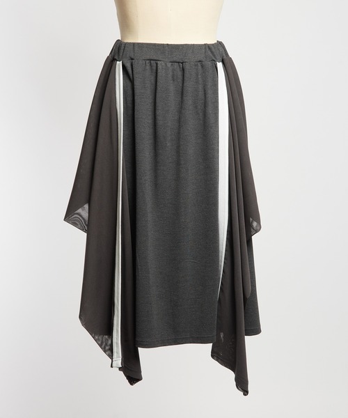 gomme（ゴム）の「ポンチフリルスカート（スカート・レディース・ブラック/チャコールグレー・MEDIUM）」の13枚目の写真