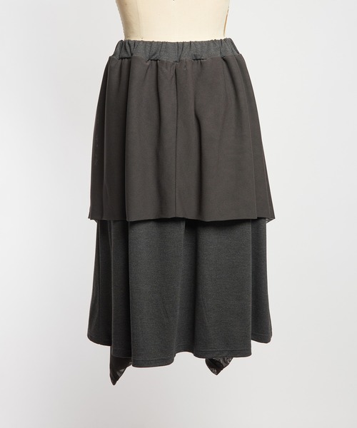 gomme（ゴム）の「ポンチフリルスカート（スカート・レディース・ブラック/チャコールグレー・MEDIUM）」の15枚目の写真
