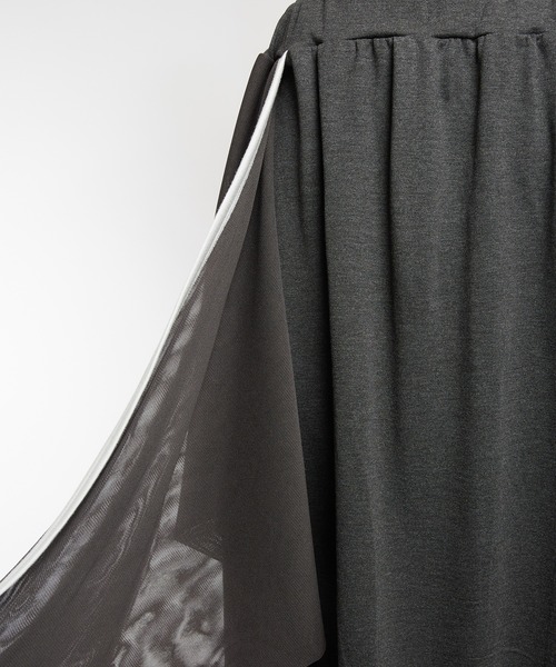 gomme（ゴム）の「ポンチフリルスカート（スカート・レディース・ブラック/チャコールグレー・MEDIUM）」の17枚目の写真