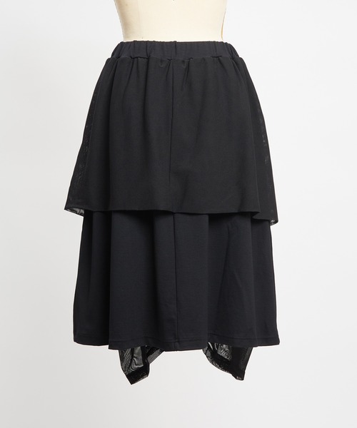 gomme（ゴム）の「ポンチフリルスカート（スカート・レディース・ブラック/チャコールグレー・MEDIUM）」の22枚目の写真