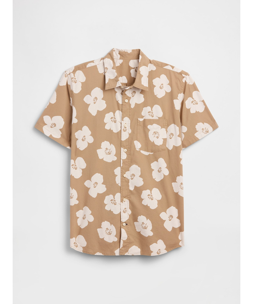 GAP（ギャップ）の「スタンダードフィット ストレッチ ポプリンシャツ（シャツ/ブラウス・メンズ・グリーン/ブラウン・L/XS/S/M/XL）」の6枚目の写真
