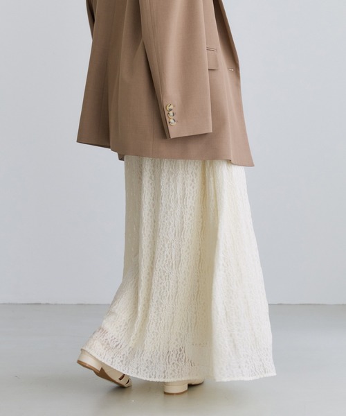 VIS（ビス）の「ラメレースフレアスカート（スカート・レディース・ブラック/キナリ・FREE）」の7枚目の写真