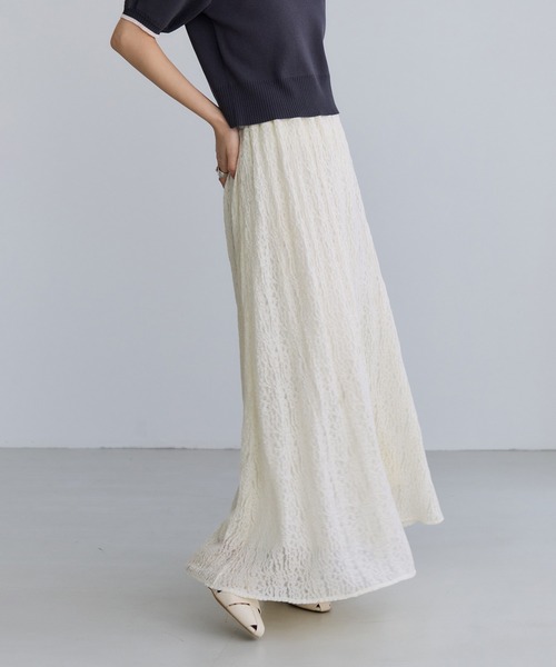 VIS（ビス）の「ラメレースフレアスカート（スカート・レディース・ブラック/キナリ・FREE）」の12枚目の写真