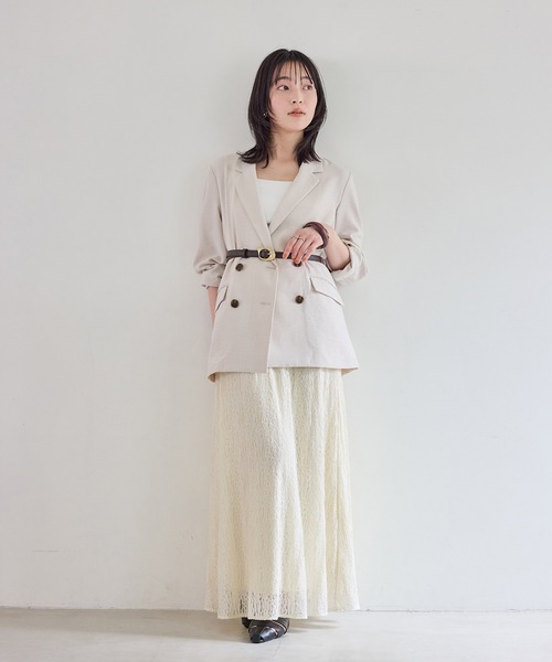 VIS（ビス）の「ラメレースフレアスカート（スカート・レディース・ブラック/キナリ・FREE）」の13枚目の写真