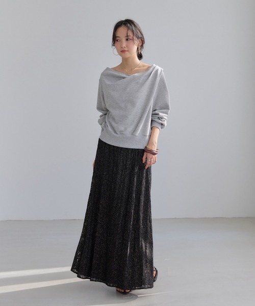 VIS（ビス）の「ラメレースフレアスカート（スカート・レディース・ブラック/キナリ・FREE）」の17枚目の写真
