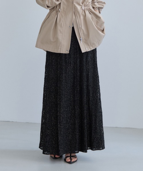 VIS（ビス）の「ラメレースフレアスカート（スカート・レディース・ブラック/キナリ・FREE）」の19枚目の写真