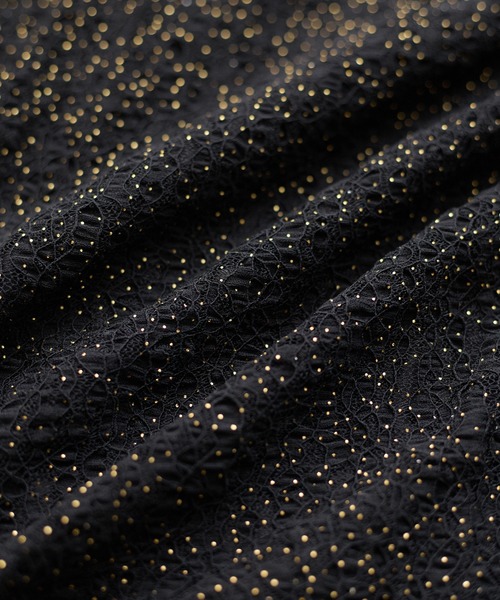 VIS（ビス）の「ラメレースフレアスカート（スカート・レディース・ブラック/キナリ・FREE）」の6枚目の写真