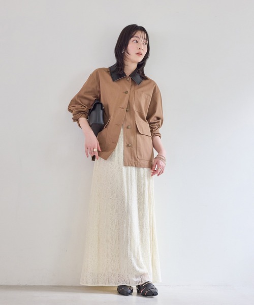 VIS（ビス）の「ラメレースフレアスカート（スカート・レディース・ブラック/キナリ・FREE）」の8枚目の写真