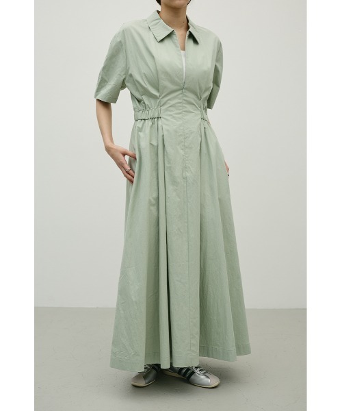 STYLEMIXER(スタイルミキサー)の「ウエストギャザーシャツワンピース(シャツワンピース・レディース・ブラック/ホワイト/ミント・SMALL/MEDIUM)」の1枚目の写真