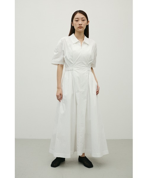 STYLEMIXER(スタイルミキサー)の「ウエストギャザーシャツワンピース(シャツワンピース・レディース・ブラック/ホワイト/ミント・SMALL/MEDIUM)」の4枚目の写真