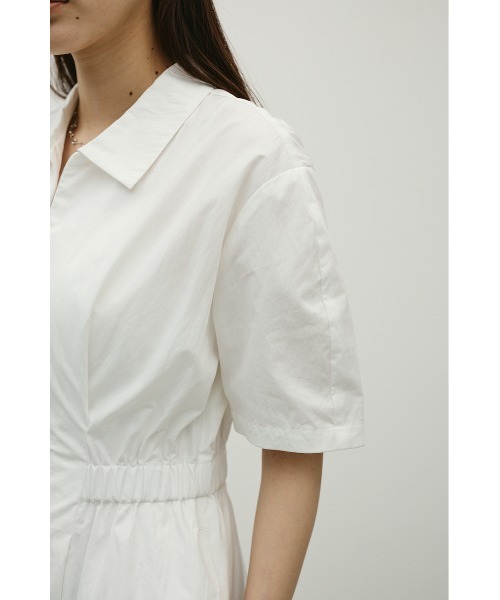 STYLEMIXER(スタイルミキサー)の「ウエストギャザーシャツワンピース(シャツワンピース・レディース・ブラック/ホワイト/ミント・SMALL/MEDIUM)」の9枚目の写真