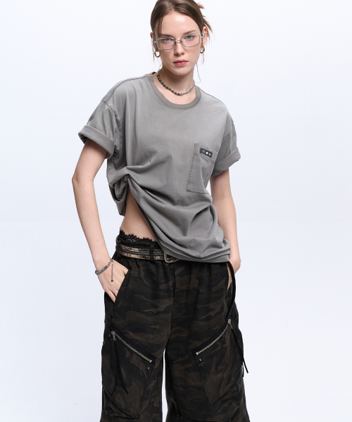 RSSC(アールエスエスシー)の「RIVET POCKET WASHING T-SHIRT - GRAY(Tシャツ/カットソー・レディース・その他・1/2)」の5枚目の写真