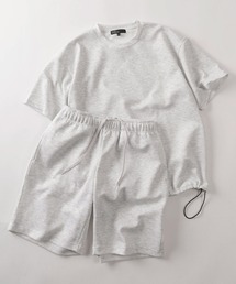 SlashDate（スラッシュデイト）の「【71】リップルダンボール ルームウェア ドロストTシャツ&ショートパンツ セットアップ 2点セット 吸水速乾（ルームウェア/パジャマ）」