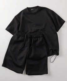 SlashDate（スラッシュデイト）の「【71】リップルダンボール ルームウェア/ドロストTシャツ＆ショートパンツ/セットアップ/2点セット/吸水速乾（ルームウェア/パジャマ）」