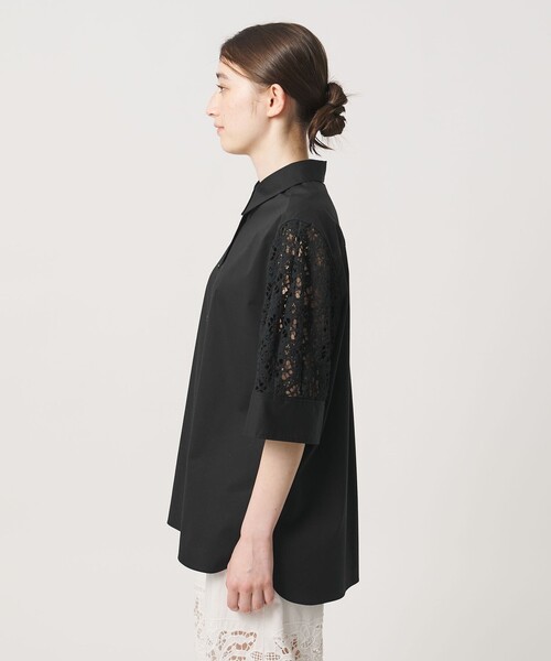 UNITED ARROWS(ユナイテッドアローズ)の「ラッセルレース コンビ シャツ ‐ウォッシャブル‐(シャツ/ブラウス・レディース・ブラック/ホワイト・FREE)」の12枚目の写真