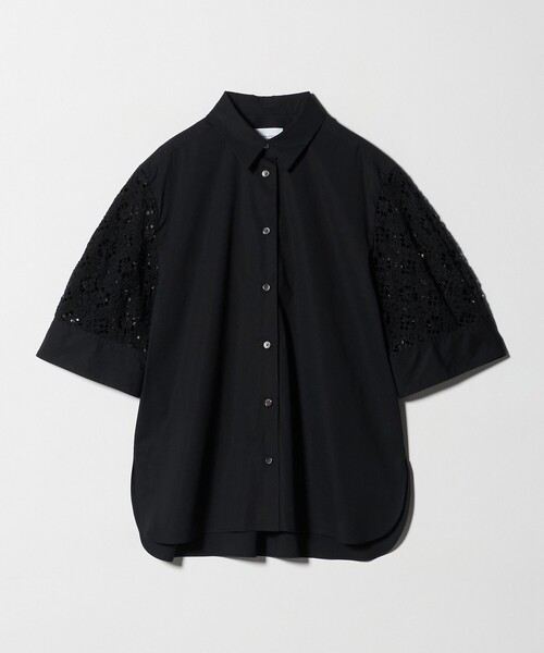 UNITED ARROWS(ユナイテッドアローズ)の「ラッセルレース コンビ シャツ ‐ウォッシャブル‐(シャツ/ブラウス・レディース・ブラック/ホワイト・FREE)」の14枚目の写真