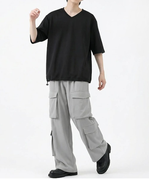 revertical(リバーティカル)の「ワイドカーゴパンツ ルーズシルエット マルチポケット スラックス(カーゴパンツ・メンズ・ブラック/グレー/ダークグリーン・MEDIUM/LARGE/SMALL)」の13枚目の写真